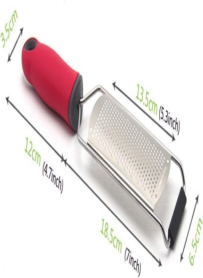 Trifecta Lemon Zester Heavy Duty Cheese Grater Vegetable Grater Parmesan Cheese Lemon, Garlic, Nutmeg, Chocolate, Fruits, Vegetables, Ginger Cheese Shredder Stainless Steel Grate (Broad Red Pack 1) - Image 2